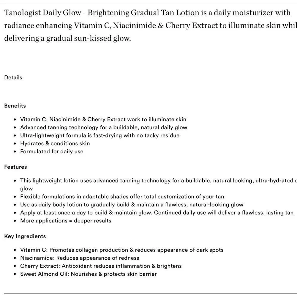Tanologist‎ Daily Glow Brightening Gradual Tan Lotion